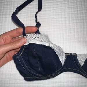 Out from under denim lace bralette